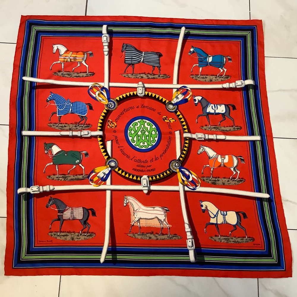 Authentic Hermes Couvertues & Tenues  Silk Scarf